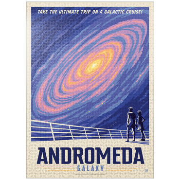 puzzleplate Andromeda Galaxy Tour, Vintage Poster 1000 Jigsaw Puzzle