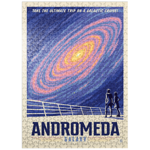 puzzleplate Andromeda Galaxy Tour, Vintage Poster 500 Jigsaw Puzzle