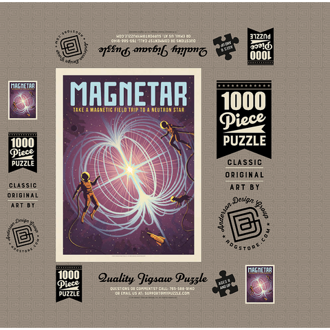 Magnetar: Neutron Star, Vintage Poster 1000 Jigsaw Puzzle box 3D Modell