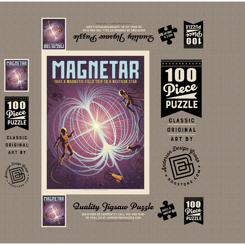 Magnetar: Neutron Star, Vintage Poster 100 Jigsaw Puzzle box 3D Modell