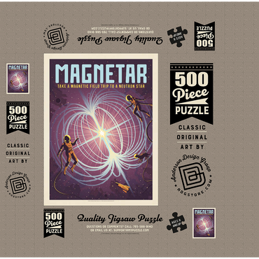 Magnetar: Neutron Star, Vintage Poster 500 Jigsaw Puzzle box 3D Modell
