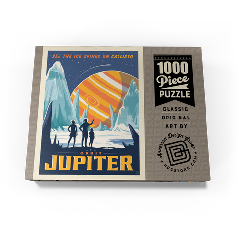 Jupiter: Ice Spires Of Callisto, Vintage Poster 1000 Jigsaw Puzzle box view3