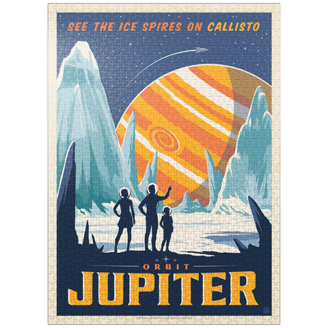 puzzleplate Jupiter: Ice Spires Of Callisto, Vintage Poster 1000 Jigsaw Puzzle
