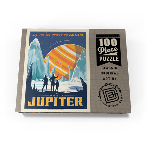 Jupiter: Ice Spires Of Callisto, Vintage Poster 100 Jigsaw Puzzle box view3