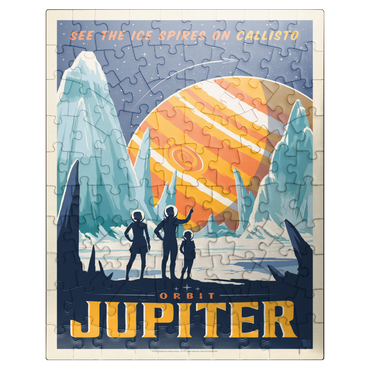 puzzleplate Jupiter: Ice Spires Of Callisto, Vintage Poster 100 Jigsaw Puzzle