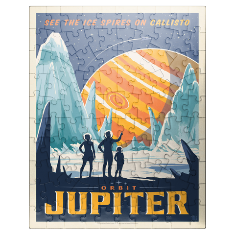 puzzleplate Jupiter: Ice Spires Of Callisto, Vintage Poster 100 Jigsaw Puzzle