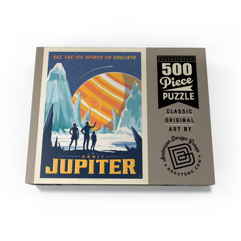 Jupiter: Ice Spires Of Callisto, Vintage Poster 500 Jigsaw Puzzle box view3