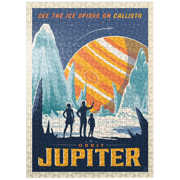 puzzleplate Jupiter: Ice Spires Of Callisto, Vintage Poster 500 Jigsaw Puzzle