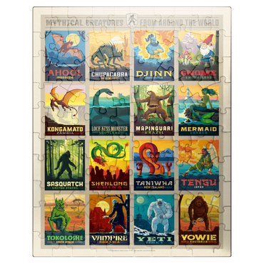 puzzleplate Mythical Creatures From Around The World, Vintage Poster 100 Jigsaw Puzzle