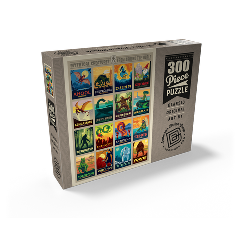 Mythical Creatures From Around The World, Vintage Poster 300 Jigsaw Puzzle box view2
