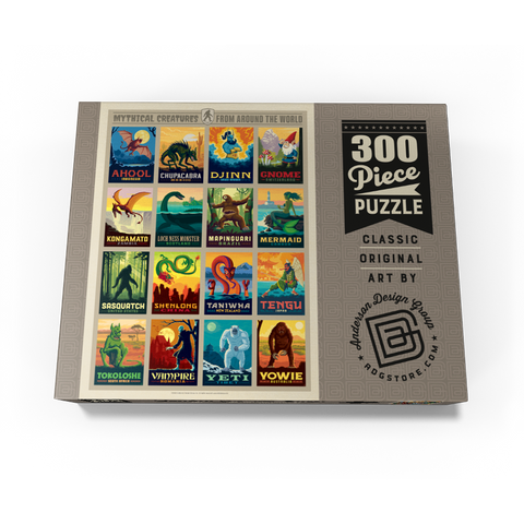 Mythical Creatures From Around The World, Vintage Poster 300 Jigsaw Puzzle box view3