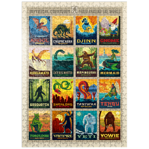 puzzleplate Mythical Creatures From Around The World, Vintage Poster 500 Jigsaw Puzzle