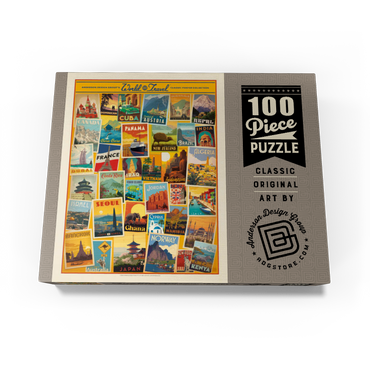 World Travel: Collage Print, Vintage Poster 100 Jigsaw Puzzle box view1