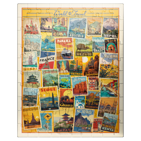 puzzleplate World Travel: Collage Print, Vintage Poster 100 Jigsaw Puzzle