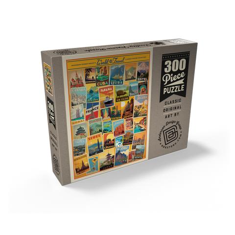 World Travel: Collage Print, Vintage Poster 300 Jigsaw Puzzle box view2