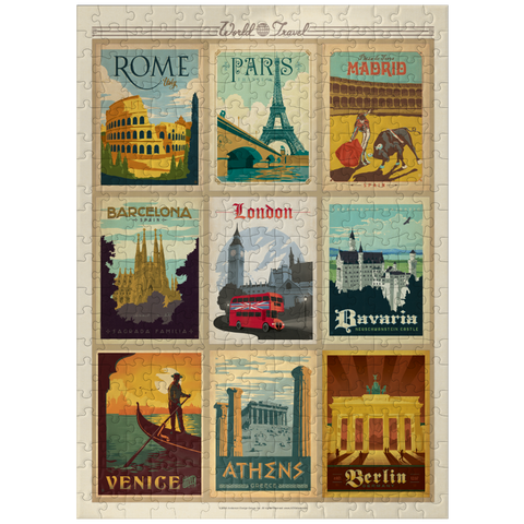 puzzleplate World Travel: Multi-Image Print - Edition 1, Vintage Poster 300 Jigsaw Puzzle