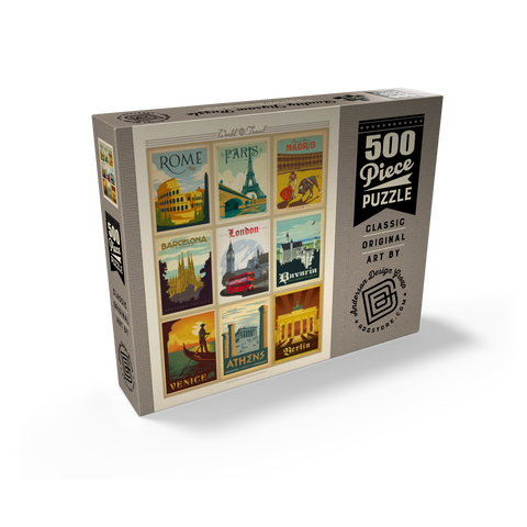 World Travel: Multi-Image Print - Edition 1, Vintage Poster 500 Jigsaw Puzzle box view1