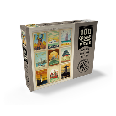 World Travel: Multi-Image Print - Edition 2, Vintage Poster 100 Jigsaw Puzzle box view1