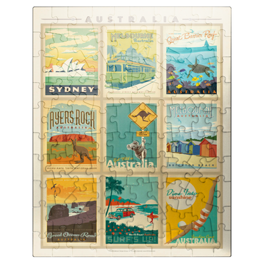 puzzleplate Australia: Multi-Image Print, Vintage Poster 100 Jigsaw Puzzle