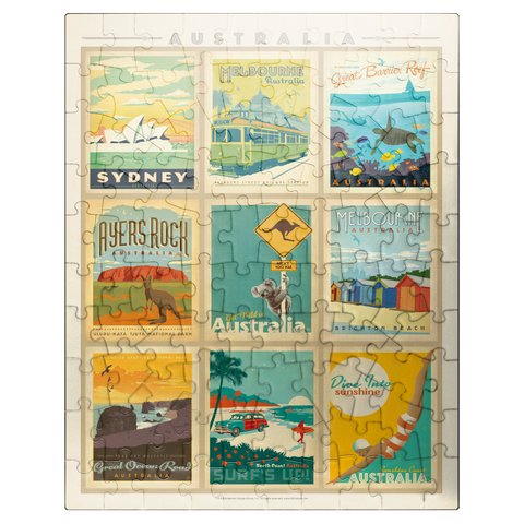 puzzleplate Australia: Multi-Image Print, Vintage Poster 100 Jigsaw Puzzle
