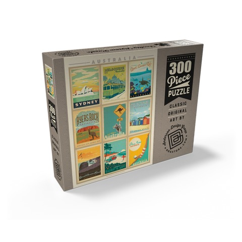 Australia: Multi-Image Print, Vintage Poster 300 Jigsaw Puzzle box view2