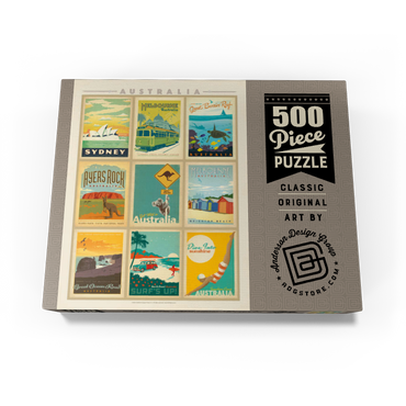 Australia: Multi-Image Print, Vintage Poster 500 Jigsaw Puzzle box view1