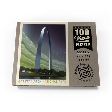 Gateway Arch National Park: Evening Glow, Vintage Poster 100 Jigsaw Puzzle box view1