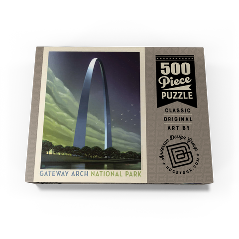 Gateway Arch National Park: Evening Glow, Vintage Poster 500 Jigsaw Puzzle box view1