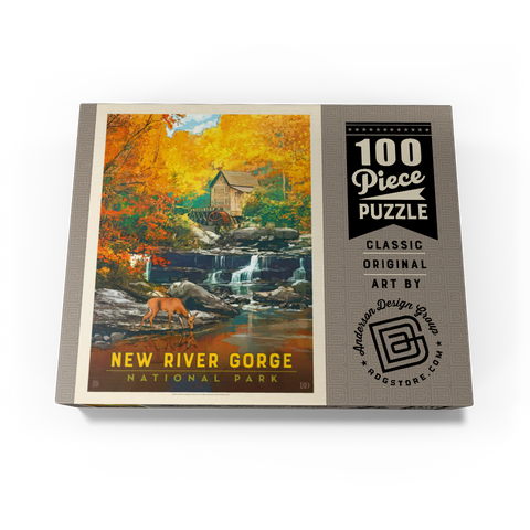 New River Gorge National Park & Preserve: Fall Colors, Vintage Poster 100 Jigsaw Puzzle box view1