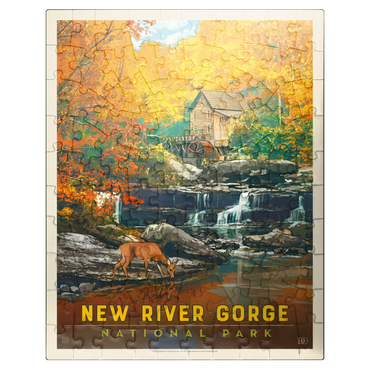 puzzleplate New River Gorge National Park & Preserve: Fall Colors, Vintage Poster 100 Jigsaw Puzzle