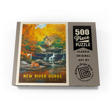 New River Gorge National Park & Preserve: Fall Colors, Vintage Poster 500 Jigsaw Puzzle box view1