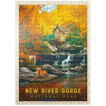 puzzleplate New River Gorge National Park & Preserve: Fall Colors, Vintage Poster 500 Jigsaw Puzzle