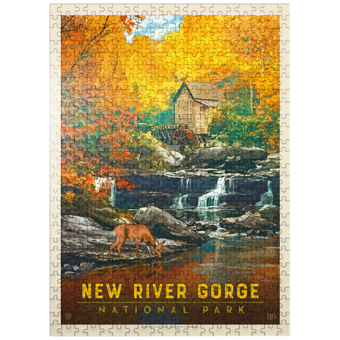 puzzleplate New River Gorge National Park & Preserve: Fall Colors, Vintage Poster 500 Jigsaw Puzzle