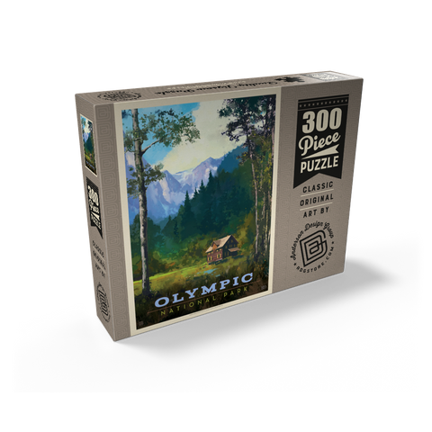 Olympic National Park: Enchanted Valley Chalet, Vintage Poster 300 Jigsaw Puzzle box view2
