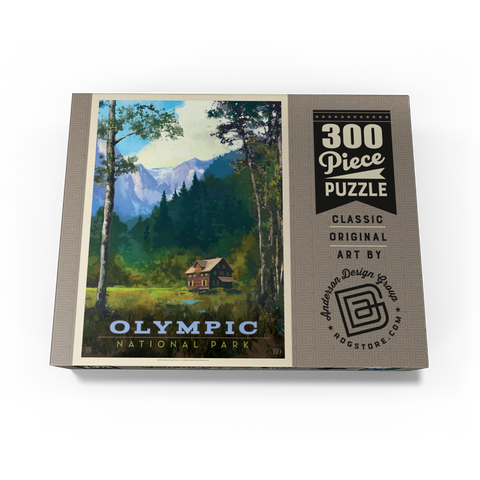 Olympic National Park: Enchanted Valley Chalet, Vintage Poster 300 Jigsaw Puzzle box view3