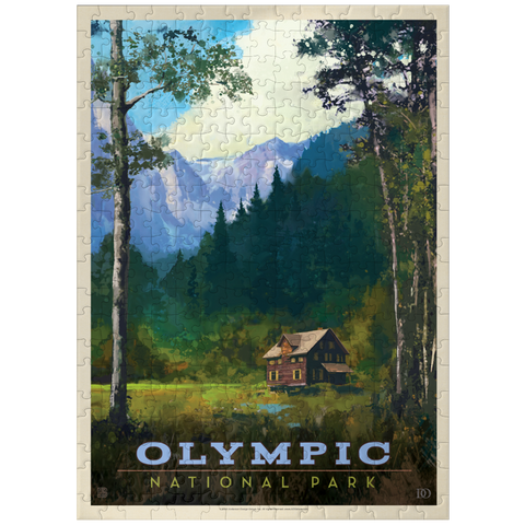 puzzleplate Olympic National Park: Enchanted Valley Chalet, Vintage Poster 300 Jigsaw Puzzle