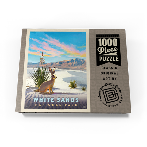 White Sands National Park: Jack Rabbit, Vintage Poster 1000 Jigsaw Puzzle box view1