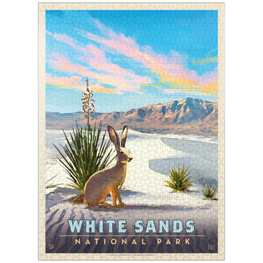 puzzleplate White Sands National Park: Jack Rabbit, Vintage Poster 1000 Jigsaw Puzzle