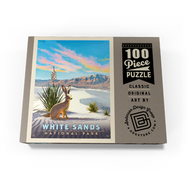 White Sands National Park: Jack Rabbit, Vintage Poster 100 Jigsaw Puzzle box view1