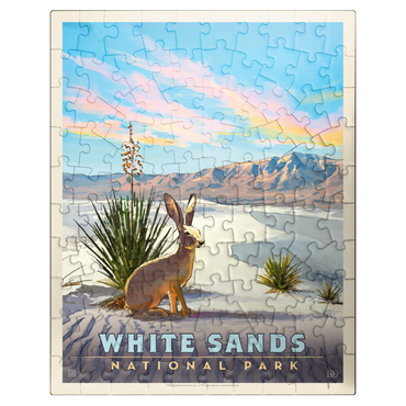 puzzleplate White Sands National Park: Jack Rabbit, Vintage Poster 100 Jigsaw Puzzle