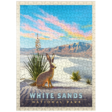 puzzleplate White Sands National Park: Jack Rabbit, Vintage Poster 500 Jigsaw Puzzle