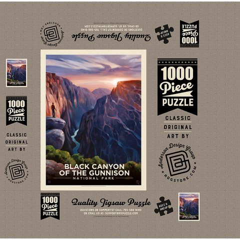 Black Canyon Of The Gunnison National Park: River View, Vintage Poster 1000 Jigsaw Puzzle box 3D Modell