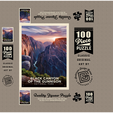 Black Canyon Of The Gunnison National Park: River View, Vintage Poster 100 Jigsaw Puzzle box 3D Modell