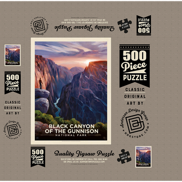 Black Canyon Of The Gunnison National Park: River View, Vintage Poster 500 Jigsaw Puzzle box 3D Modell