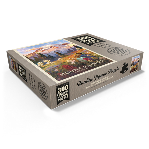 Mount Rainier National Park: Moment in the Meadow, Vintage Poster 300 Jigsaw Puzzle box view1