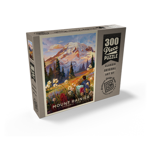 Mount Rainier National Park: Moment in the Meadow, Vintage Poster 300 Jigsaw Puzzle box view2