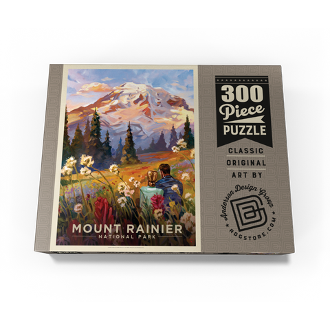 Mount Rainier National Park: Moment in the Meadow, Vintage Poster 300 Jigsaw Puzzle box view3