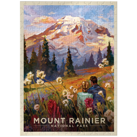 puzzleplate Mount Rainier National Park: Moment in the Meadow, Vintage Poster 300 Jigsaw Puzzle