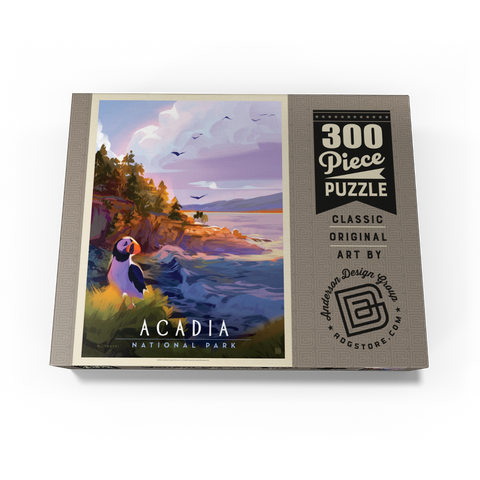 Acadia National Park: Puffin Paradise, Vintage Poster 300 Jigsaw Puzzle box view3