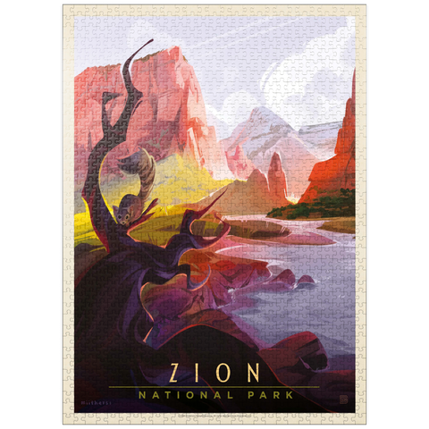 puzzleplate Zion National Park: Ringtail, Vintage Poster 1000 Jigsaw Puzzle
